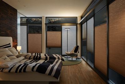 Pleated Blind Systems, SG 8500, DUETTE® Fixé Unix Dark, Col 20074 / 20077, BB35