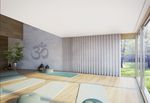Curtain Systems, SG 3870, Yoga room, recessed curtain track